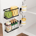 YIGII Kitchen Cabinet Organizer, 4 Pack Over Cabinet Door Organizer with 2 Baskets & 2 Lid Holders, Inside Cabinet Food Container/Tumbler Lid Storage, Pot Lid Holders, Black - style: 4 Pack Lid Organizer