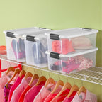Sterilite 24-Pack Ultra Latching Box, Storage Bins with Lids, Clear Plastic, 18 Quart - Heavy-Duty Organizing Containers for Closet, Bathroom, and Office - size: 18 Quart, style: 24-Pack