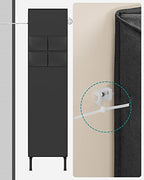 SONGMICS Wardrobe Closet, 65 Inch Heavy Duty Portable Closet, Freestanding Closet Organizer, Clothes Rack with Cover, 2 Hanging Rails, 3 Shelves,4 Side Pockets,Black URDR301B02