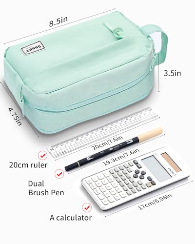 Sooez Big Capacity Pencil Case, Upgraded Canvas Pencil Pouch Large Pencil Bag Organizer, Separate Compartments Easy Grip Handle, Aesthetic Supply for School Teens Adults, Black Pen Case - color: Canvas Black