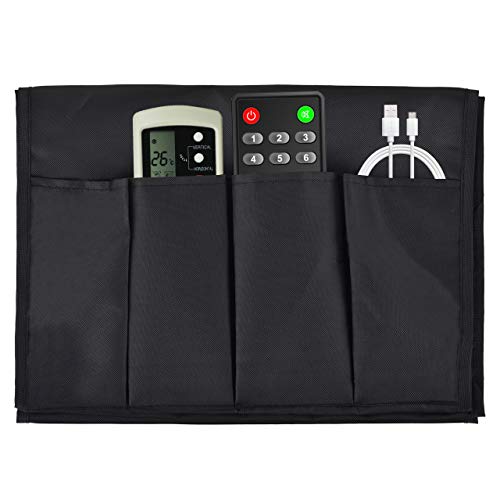CM Sofa Armrest Organizer Couch Arm Chair Caddy Sofa Covers Remote Control Holder Magazine Notebook Storage Bag with 5 Pockets for Home Office Recliners Storage