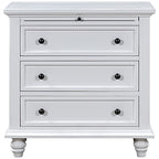 Modern Storage Wood Cabinet with 3-Drawer, Sofa Table Console Table End Table with Pull Out Tray, Accent Table Furniture for Entryway Living Room Bedroom, Fully Assembly Bedside Table - color: White