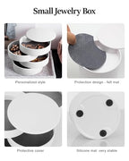 Jewelry Organizer, Small Jewelry Storage Box Earring Holder for Women, 5-Layer Rotating Travel Jewelry Tray Case with Lid - color: Black