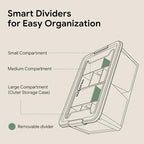 MACOPRO 17QT Craft Storage Box with 2 Removable Caddy Trays, Clear Stackable Plastic Organizer with Lid for Art Supplies, Beads, Sewing Tools, Pens & Kids Toys (White, 1Pack-2-in-1) - size: 1Pack-2-in-1