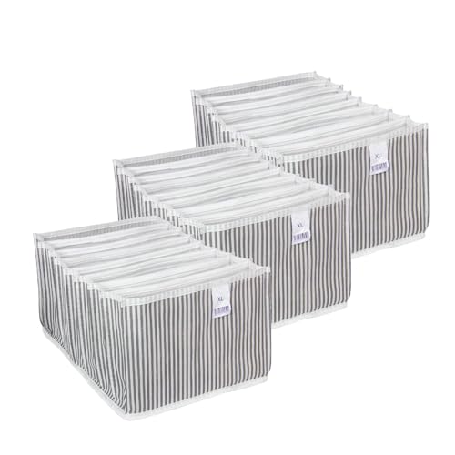 Accordion Organizer 3 PCS. (Non-Wowen Spunbond Fabric) - Closet Organizers Good for 11 Compartments - Organizer for Clothes - Clothes Divider - Storage Box (3 pcs. X-Large)