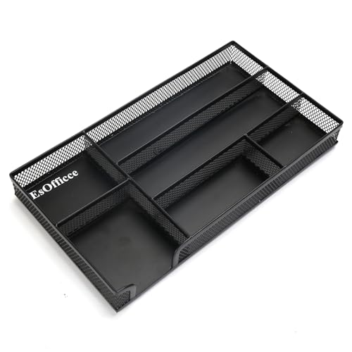Drawer Organizer, Desk Organizer, Black Metal Mesh Drawer, Desk Drawer Organizer for Home Office and School,11.02X 6.10 X 1.38 Inch,Black - color: Black M