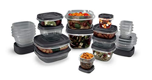Rubbermaid EasyFindLids Food Storage Containers with SilverShield Antimicrobial Protection, 42-Piece Set, BPA-Free, Grey - color: Gray, size: Assorted Sizes (42-Piece)
