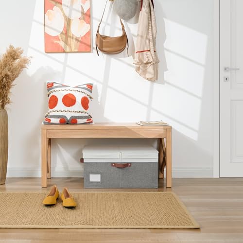GRANNY SAYS Decorative Storage Boxes with Lids, Collapsible Large Closet Storage Bins with Label, Fabric Storage Bins for Clothes, White&Gray - color: Dark Gray&Ivory, size: Extra Large - 1 Pack
