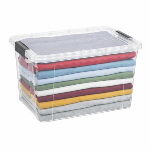 Superio Clear Storage Box with Lid, Plastic Container Bin for Organizing, Stackable Crate, BPA Free, Non Toxic, Odor Free, Organizer for Home, Office, School, and Dorm (14.7 Qt (Deep) - size: 14.25 Qt