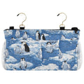 Bedside Caddy Hanging Bunk Bed Caddy Bed Organizer Hanging Pocket with 2 Hooks Bedside Storage Organizer Pocket Bag Holder Blue Penguins Ice Floes Snow Water - color: Blue Penguins Ice Floes Snow Water