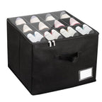 Shoe Organizer for Closet, Fits up to 12 Pairs, Foldable Shoe Storage Containers with Clear Cover, Large Adjustable Shoe Box Organizers, Space Saving Shoes Holder