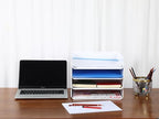 4 Tiers Stackable A4 Paper Trays, Office Desk File Holder, Tidy File Document Letter Book Paper Organizer (4 Tiers,White) - color: White, size: 4 tiers