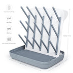 Termichy Baby Bottle Drying Rack: Large Vertical Bottle Dryer Rack Holder - Space Saving Standing Drying Rack for Baby Bottles and Pump Part Cleaning (Gray) - color: Gray