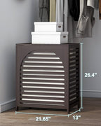 Laundry Hamper, 27.3 Gallon (103L) Bamboo Wood Clothes Laundry Basket with Lid and Handles, Removable Liner - color: Brown, size: Extra Large