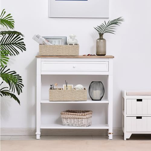 Bidtakay Long Narrow Wicker Baskets Toilet Paper Basket for Shelves 2-Pack Waterproof Imitation Small Wicker Storage Bins for Washroom Closet Boho Decor Baskets for Organizing Grayish Beige - color: Grayish-beige