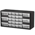 Akro-Mils 26-Drawer Plastic Drawer Storage Cabinet for Garage Organization, Bead Organizer, Building Bricks Storage, Teacher Toolbox, Makeup Organizer, 20" W x 6" D x 10" H, 10726 Black - size: 26-Drawer