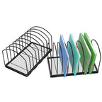 Simple Trending 2 Pack 9 Section Metal File Sorter Organizer for Desk Home Office, Black - style: 2BK- 7 Section Black