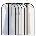 Extra Long Dress Garment Bags 60in Clear Hanging Lightweight Breathable Dust Proof Cover with Study Full Zipper for Storage Clothes and Travel Pack of 6 - size: 6pcs 24'' x 60''