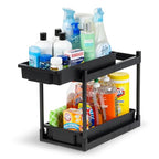 IRIS USA Under Sink Organizer, Bathroom Organizers and Storage, Pull Out Under Cabinet Kitchen Shelf Pantry Under Counter, Cleaning Supplies, Vertical Spice Rack Slide Out Drawers, Easy Assembly - size: 1 Pack