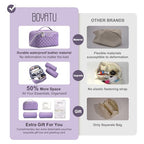 BOYATU Travel Makeup Bag Cosmetic Bags for Women: 3 Pcs Set Large Capacity Make up Bag with Handle - Vegan Leather Toiletry Bags with Compartments - Makeup Organizer for Travel Essentials(A-9-Purple) - color: A-9-Purple