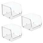 iDesign Stackable Open-Front Storage Bins for Kitchen and Pantry Organization - Set of 3 - Clear - style: Pack of 3