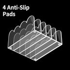 5-Slot Acrylic File Organizer for Desktop Clear Mail Holder Office Document Sorter Mails Storage 5 Compartments Multifunction Letter Folder Racks Holders for Office,Home, School Desk Organization