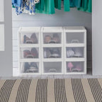 Sterilite 18-Pack 6 Quart Stacking Drawer, Clear Storage Closet Organizer, White Frame - Stackable Modular Plastic Drawers for Clothes, Accessories, Craft Supplies, Shoes or Linens - size: 6 Quart, style: 18 Pack