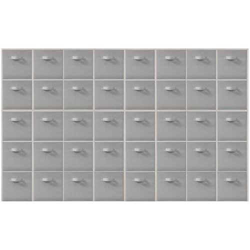 Storage Bins, 11 Inch Fabric Storage Cubes, Collapsible Cube Storage Box, Fabric Closet Organizers with Handle for Home, Office, Cabinet, Closets, Bedroom, Living Room, Grey, 40 Set - color: Grey, size: 40 Pack