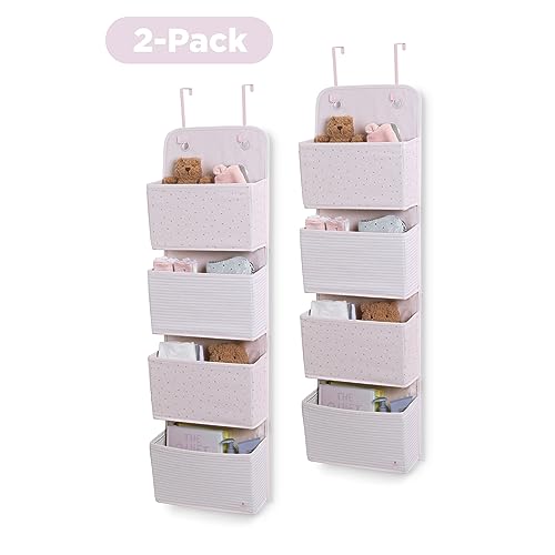 Delta Children GAP babyGap 2-Pack Over the Door Storage Organizer with 4 Pockets, Pink - color: Pink