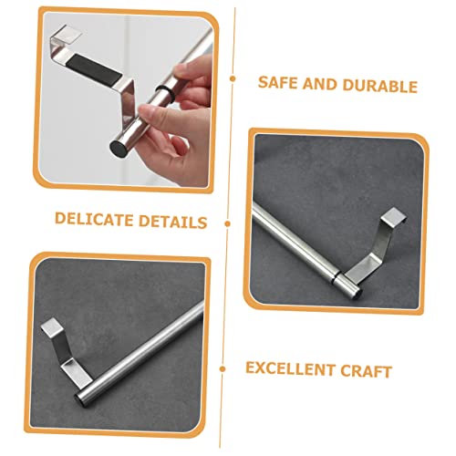 Over The Door Towel Rack Punch-Free Telescopic Stainless Steel Cabinet Door Hanging Bar Kitchen Bathroom Storage Organizer