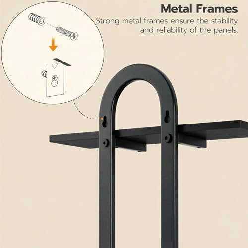Floating Shelves, 2Pcs Wall Mounted Shelves with 2-Tier Bathroom Hanging Storage Shelves Set for Living Room Bedroom Bathroom Office Kitchen, Black - color: Black