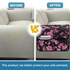 Cherry Blossom Print Armrest Cover for Sofa Non-Slip Diamond Pattern Arm Covers for Recliner Washable Furniture Protectors with 2 Pockets Anti-Scratch Chairs Arm Covers - color: Cherry Blossom