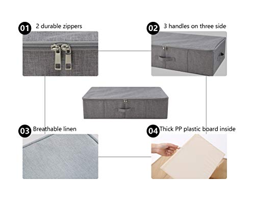 iwill CREATE PRO Under Bed Storage Container, Underbed Shoe Storage Organizer Box with Lid,Dark Gray - color: Dark Gray,1pc, size: 27.5*15.7*7"