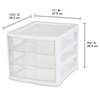 White Desktop Drawer, 3 Drawer Clear Plastic Countertop Drawer - color: Pearl white