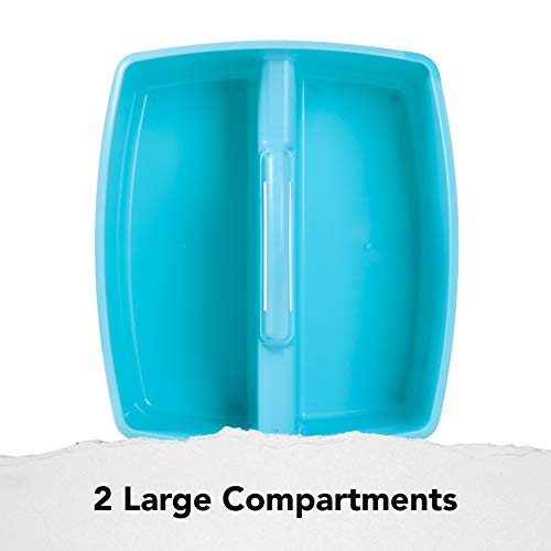 Storex 2-Compartment Large Craft Caddy – Multipurpose Classroom Organizer with Handle, Teal, 1-Pack (00959C06C) - color: Teal, size: 1-Pack, style: Large