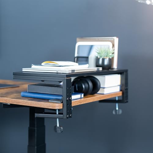 VIVO Clamp-on 22 inch Desk Extension Shelf for Gaming PC, Ergonomic Computer Monitor and Laptop Riser, Printer Stand, Versatile with Freestanding Feet Included, Desktop Organizer, DESK-SHELF22B - size: 22"