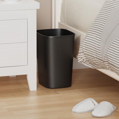 CEROELDA Small Bathroom Trash Can, 2.6 Gallon Slim Mini Garbage Can Small Trash Bin Plastic Waste Basket for Dorm Room, Bedroom, Office, Toilet (Black) - color: 1 Pack-No Lid-Black