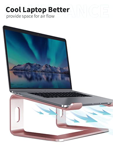 SOUNDANCE Laptop Stand, Aluminum Computer Riser, Ergonomic Laptops Elevator for Desk, Metal Holder Compatible with 10 to 15.6 Inches Notebook Computer, Gold Pink - color: D-Gold Pink, size: For 10 to 15.6 Inches Laptop