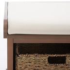 Safavieh American Homes Collection Lonan Grey and White Wicker Storage Bench - color: Sepia