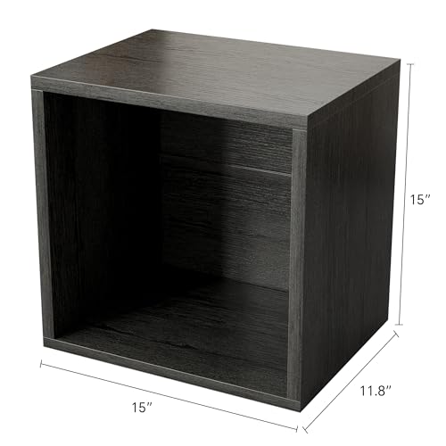 FUSUNBAO Magic DIY Cube Storage Organizer Stackable Cubes for Home Books Clothes Toy-Modular Cubby Storage System-Office Cubical-Bookcase Closet(French Oak,General Cube) - color: French Oak
