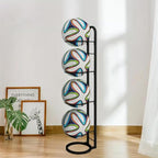 kowaku Vertical Ball Storage, Basketball Storage Shelf, Metal Volleyball Stand Holder, 5 Tier Ball Rack, Basketball Rack for Garage