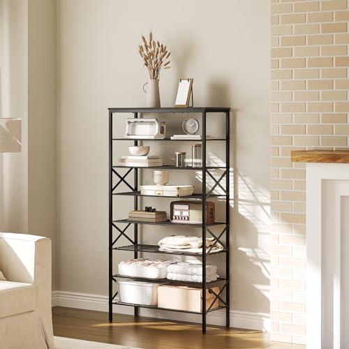 YATINEY 8 Tier Shoe Rack, Large Capacity Shoe Storage Organizer Holds 32 Pairs, Sturdy and Stable, for Entryway, Hallway, Closet, Dorm Room, Charcoal and Black SS08BC - color: Charcoal + Black, size: 27.8" x 10.8" x 52.6"