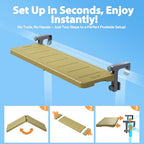 POOLHACKER Poolside Bar, [Original] Swim Up Bar Exclusively for Above-Ground Round Pools. Patio Poolside Table Smart Fold Easy Maintenance, Weather Resistant Stable Tabletop (Amber Brown) - color: Amber Brown