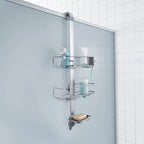 simplehuman Over-Door Shower Caddy, Stainless Steel and Anodized Aluminum - style: Over Door
