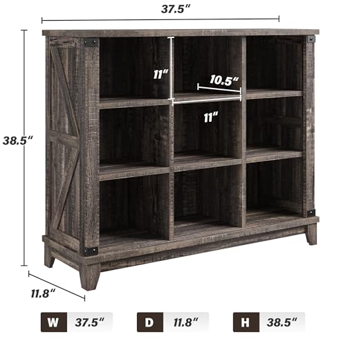 EnHomee 9 Cube Storage Organizer and Shelves, Cubby Storage Organizer, Bookshelves with Storage for Home and Bedroom, Black Oak - color: Black Oak, size: 9 cube