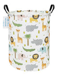 LANGYASHAN Laundry Basket Canvas Fabric Collapsible Organizer Basket for Storage Bin Toy Bins Gift Baskets Bedroom Clothes Children Nursery Hamper (Animal) - color: Animal