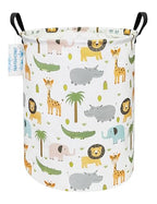 LANGYASHAN Laundry Basket Canvas Fabric Collapsible Organizer Basket for Storage Bin Toy Bins Gift Baskets Bedroom Clothes Children Nursery Hamper (Animal) - color: Animal