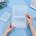 BENECREAT 4 Sizes Bead Storage Organizer Box, Rectangle Clear PP Plastic Box Containers, Dustproof Case with Hinged Lid for Cards, Beads and Craft Supplies - size: 4 Sizes
