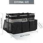 SCAVATA Wearable Cleaning Caddy Bag, Cleaning Caddy Supplies Organizer with Handle & Shoulder Straps for Housekeepers, Under Sink & Car Cleaning Tool Organizers with 4 Foldable Divider (Grey) - color: Grey