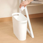 rejomiik Small Trash Can, 3.5 Gallon Slim Garbage Can Plastic Waste Basket with Handles Container Bin for Narrow Spaces Bathroom, Bedroom, Kitchen, Office at Home, White - color: White, size: 1 pack